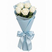 Букет 5 Белых роз Проуд в Комсомольский Республики Дагестан