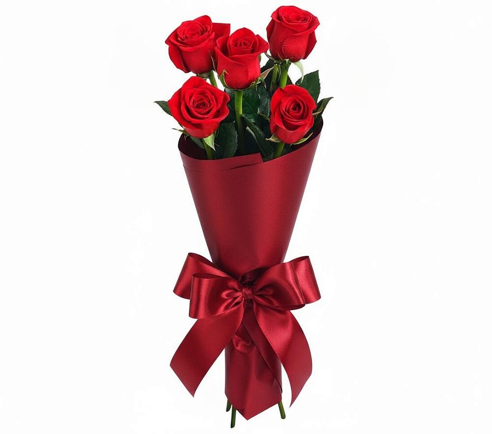 Букет 5 Красных роз Эдлесс Лав в Комсомольский Республики Дагестан