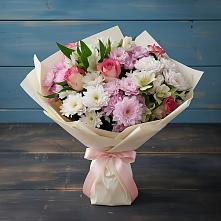 Букет цветов из:  Хризантемы, Альстромерии и Розы #REPLACE_PRED# Комсомольский Республики Дагестан