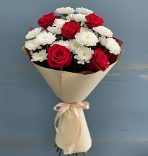 Букет цветов из:  Розы и Хризантемы в Комсомольский Республики Дагестан