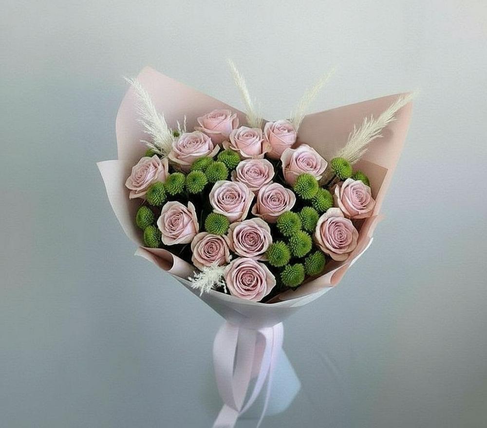 Букет цветов из: Розы и Хризантемы в Комсомольский Республики Дагестан