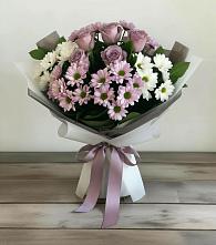 Букет цветов из:  Хризантемы и Розы в Комсомольский Республики Дагестан