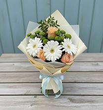 Букет цветов из:  Герберы, Розы и Хризантемы #REPLACE_PRED# Комсомольский Республики Дагестан