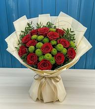 Букет цветов из:  Розы и Хризантемы в Комсомольский Республики Дагестан