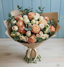 Букет цветов из:  Альстромерии и Розы в Комсомольский Республики Дагестан